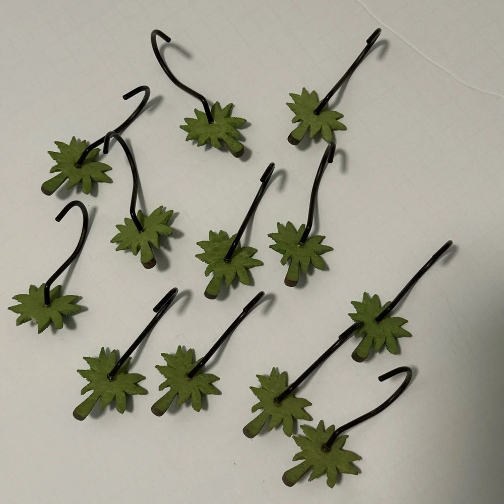 Floral & Palm Trees Shower Curtain Hooks Mixed Lot Of 24